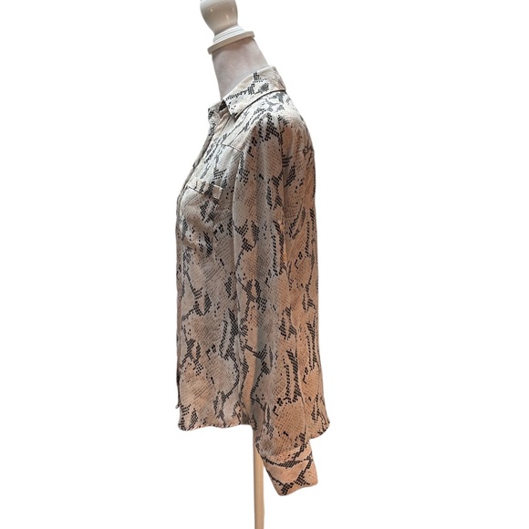 Express The Portofino Shirt Pink, Brown & White Snakeskin Button Down Shirt XS - Picture 4 of 14